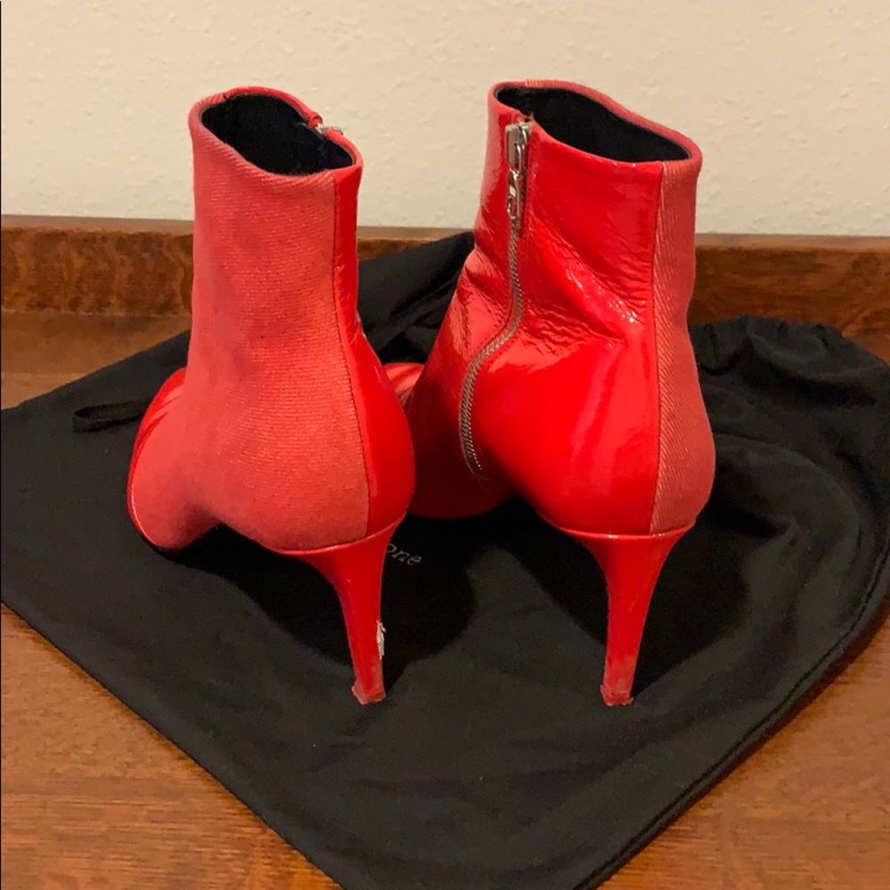 Rag And Bone Red Booties With Stiletto Heel - image 3